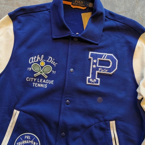 Polo by Ralph Lauren Medium Varsity Tennis Letterman Bomber Jacket - Picture 3 of 9